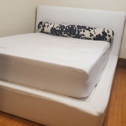 SoftFrame Designs Full Size Bed Frame, Headboard, Bolster Pillow