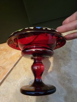 Antique Candle Holder Glass~
