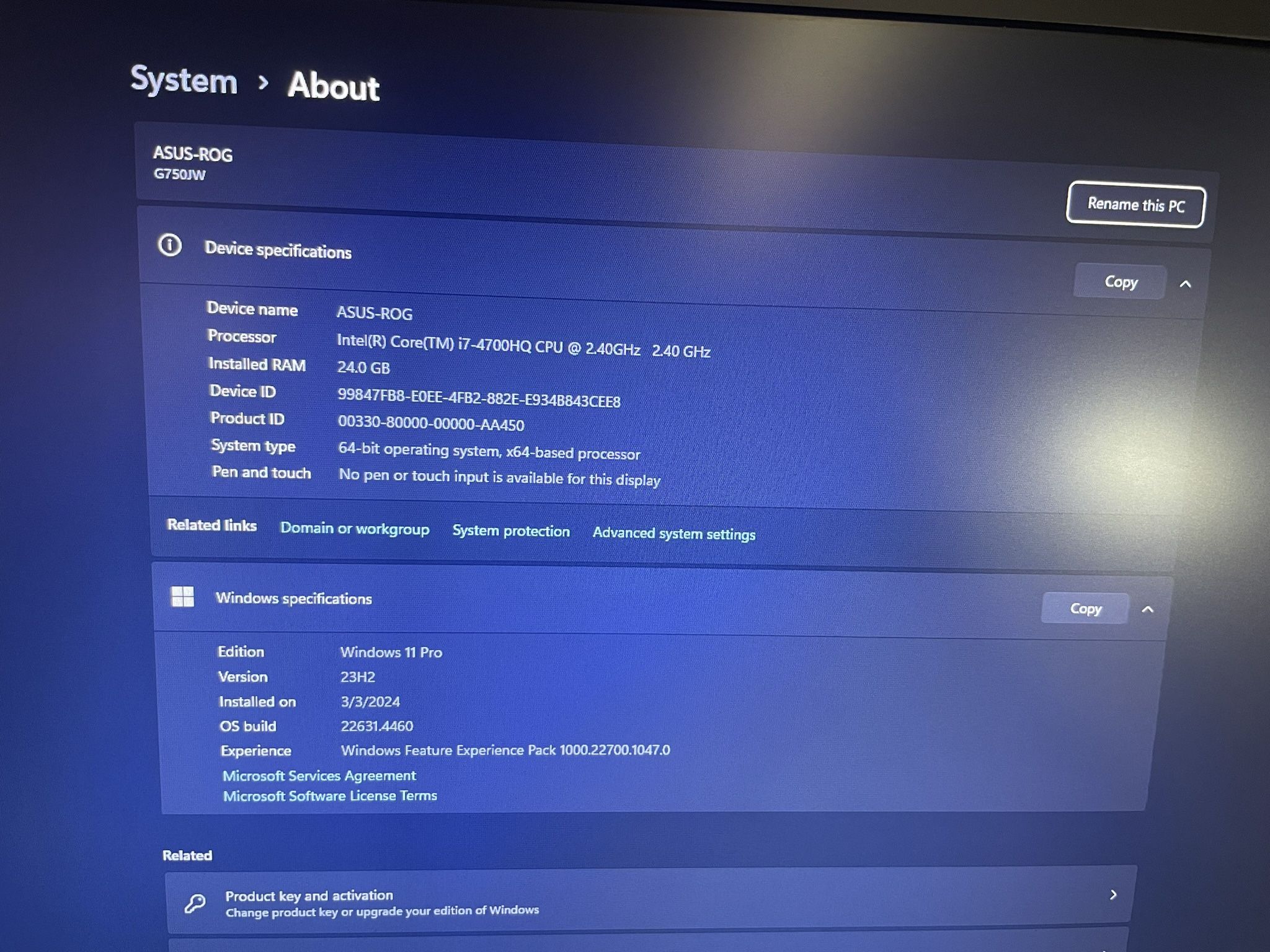 ASUs Gaining Laptop G750jw