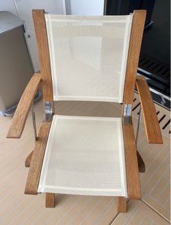 2-EUDE Marstrand Folding 1st Grade Plantation Teak YACHT Chairs MODEL #: COAS101T16 EuroDesign Sweden