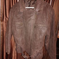 Woman Leather Motorcycle Jacket Size 16