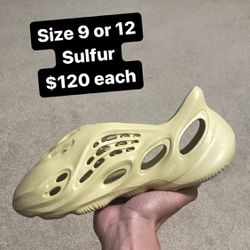 Size 9 or 12 - Adidas Yeezy Foam Runner Sulfur 