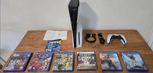 PS5 Console + 2 Controllers + Games – $100