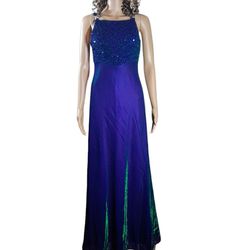 Formal Prom Dress Purple with Green Iridescent Size 7-8