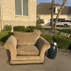 Beige Loveseat / Oversized Chair