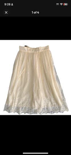Little Beattie Girl Size 8 Youth Ivory Long Skirt Lace Button 3 Layer Vintage