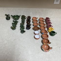 38 Piezas De Cazuelitas Y Tazitas , Para Decoracion De La Cocina , Tipicas Mexicanas 