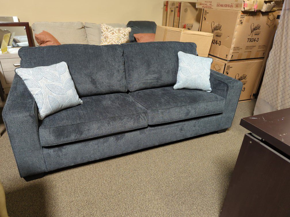 Charcoal Fabric Sofa Modern 