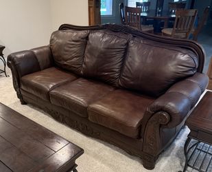 Ashley North Shore Plus Leather Sofa – Brown