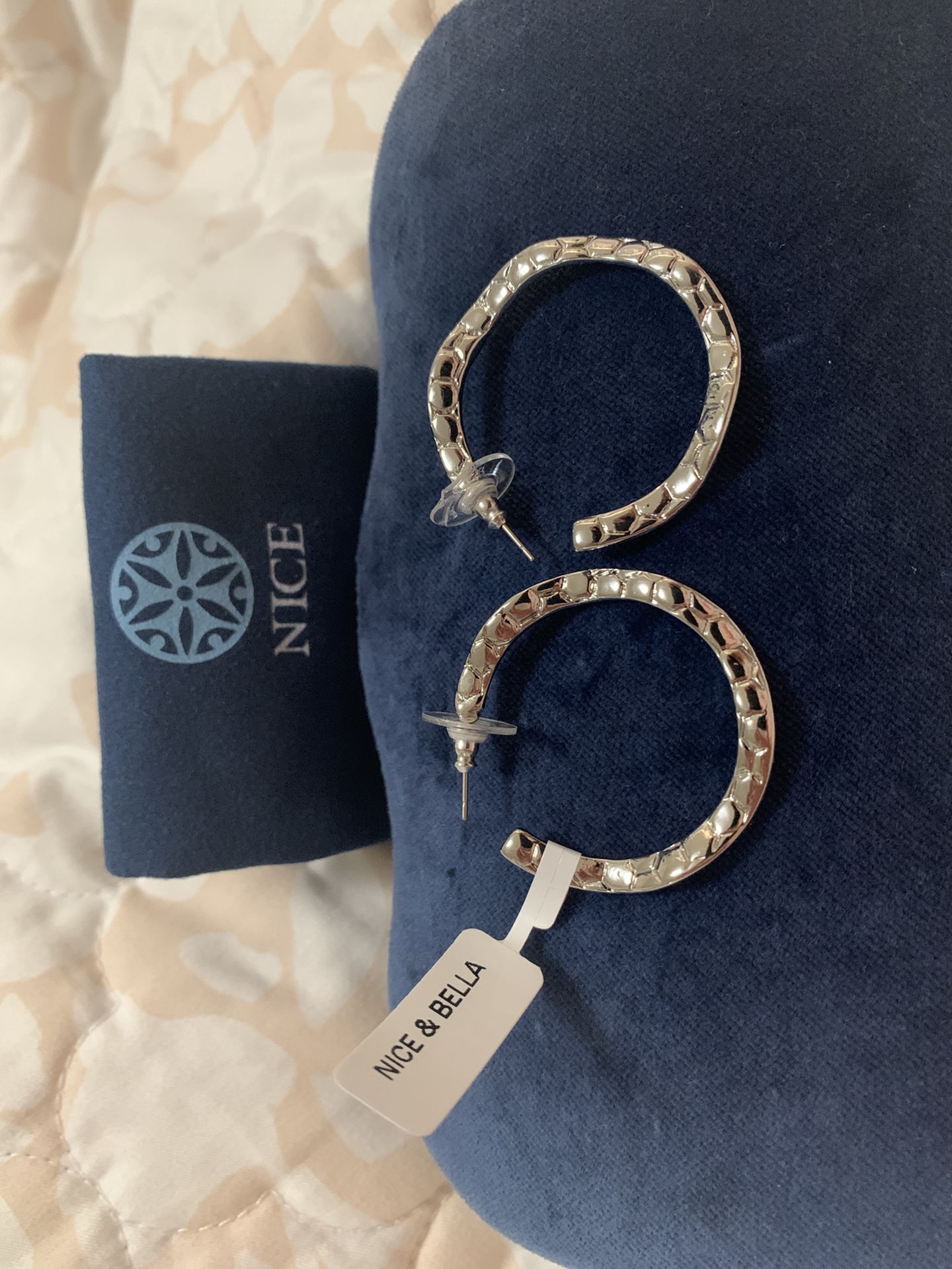 Nice And Bella Rhodium Hoops
