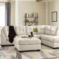 Falkirk Parchment 2-Piece RAF Chaise Sectional (Couch Sofa Loveseat Options 