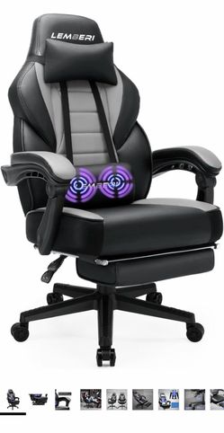 LEMBERI Gaming Chair with Footrest, Ergonomic Video Game Chair for Adults, Big and Tall Chair 400lb Weight Capacity, Racing Style Computer Gamer Chair