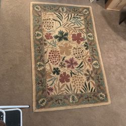 Hand Made Pure Wool Carpet 41.5 X 65” Heavy