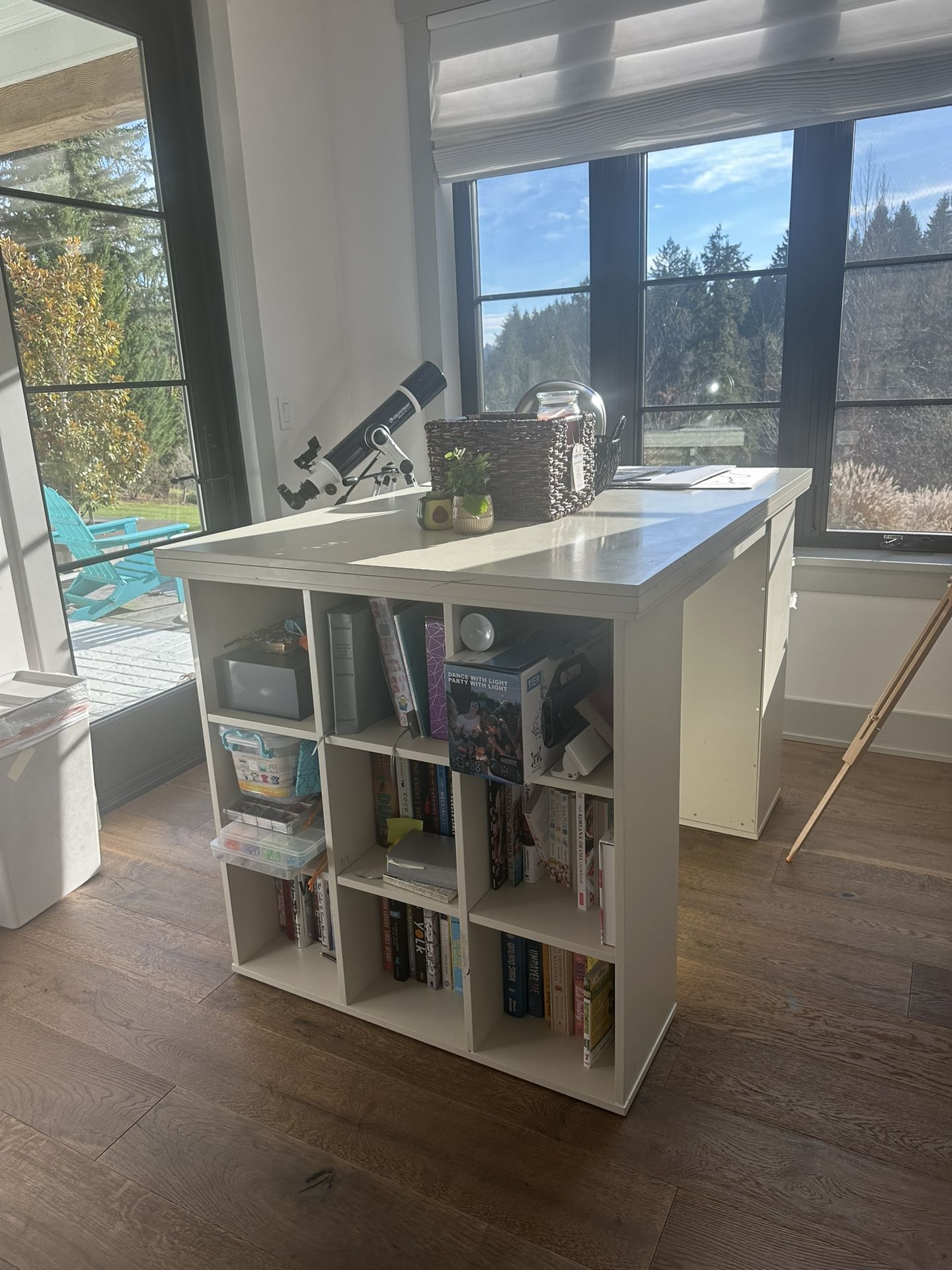 Pottery Barn-Style Craft / Kitchen Island with Storage