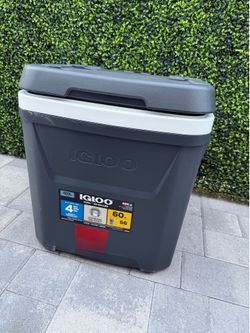 Igloo Latitude 60qt Rolling Cooler - Blue: Wheels, Retractable Handle, One-Hand Opening
