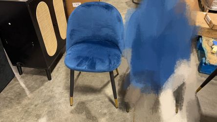 #0(contact info removed) Velvet Dining Chair, Accent Chair for Kitchen and Bedroom,Upholstered Comfy Chair with Back,Blue #CozyCastle (Just one)