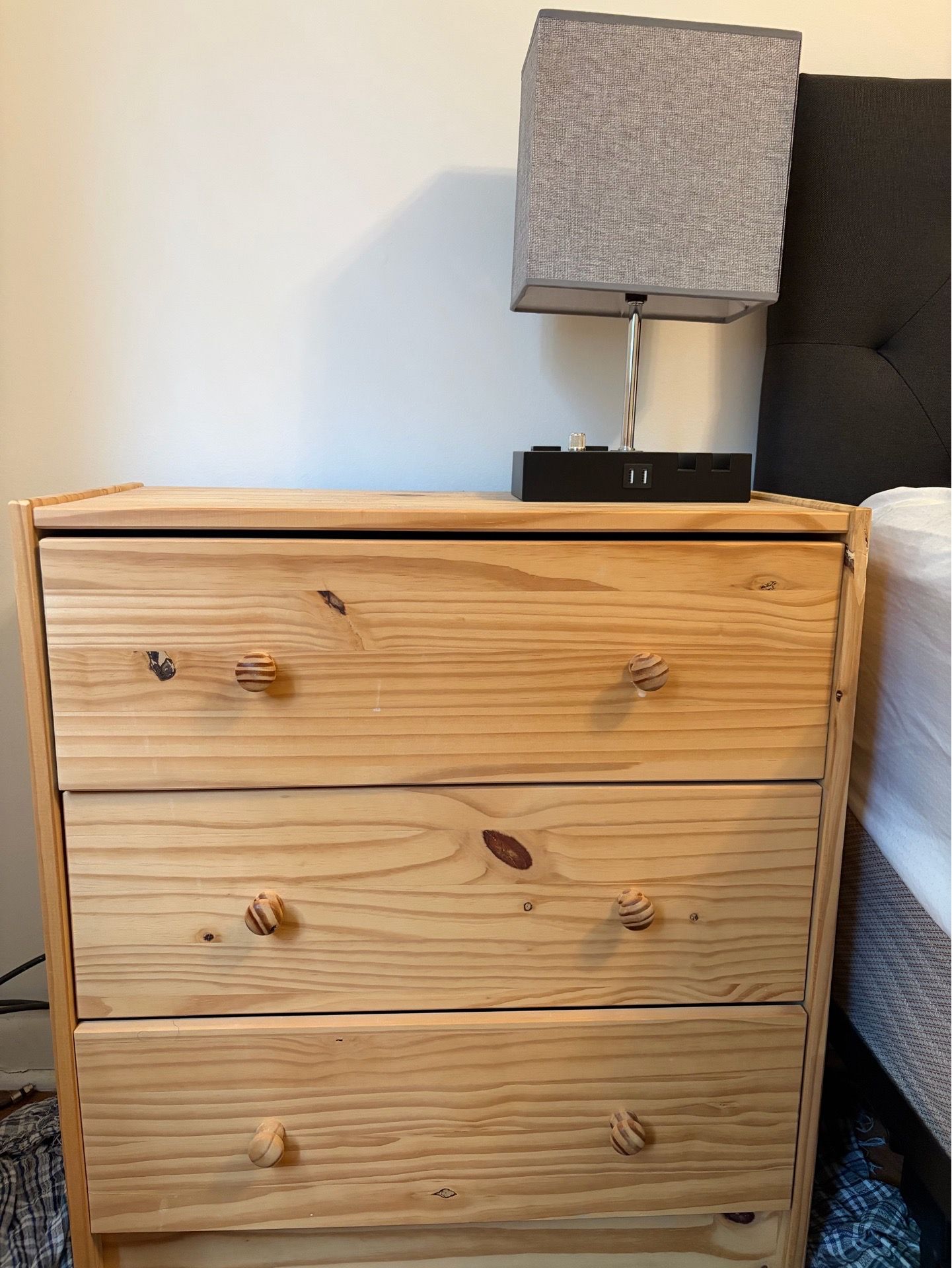 Nightstand with three drawers