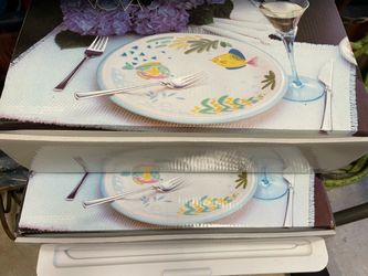 Two 20 piece Sets of Studio Nova 20 piece Dinnerware  Barrier Reef Pattern