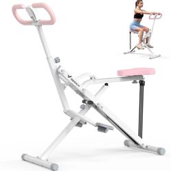 MERACH Squat Assist Trainer Foldable Squat Rider Machine for Glutes and Quads with 3 Tension Bands
