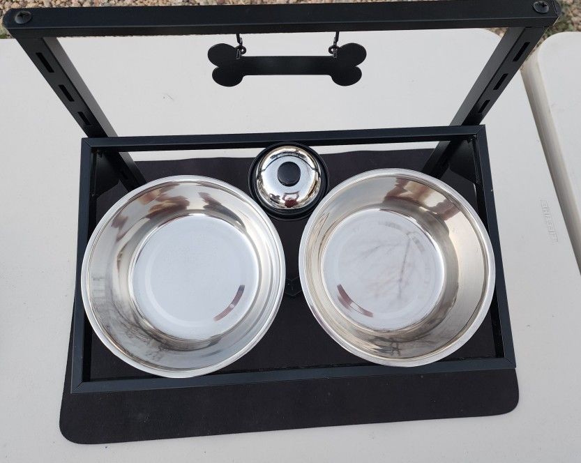 Adjustable Height Dog Bowls and Stand