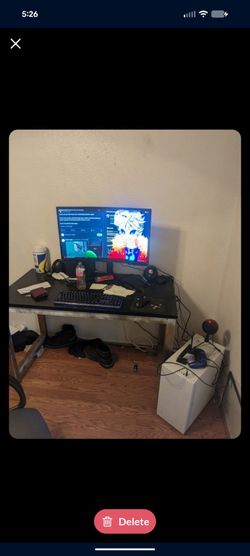 1440p gaming PC setup with monitor, keyboard and mouse, controller, and everything included