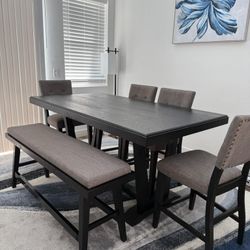 Dinning Table With Bench And 4 Chairs Like New