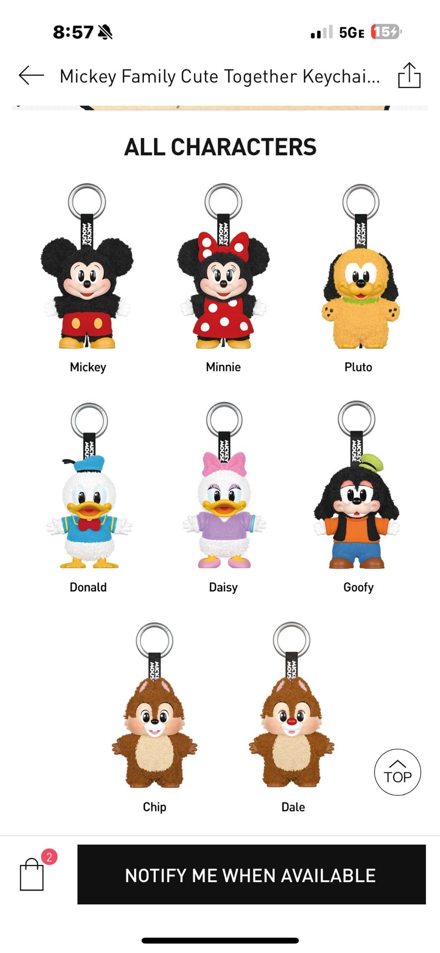Pop Mart Mickey And Family Cute Together Keychain series Figures