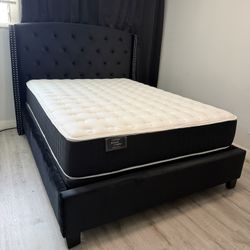 New In Box Queen Bed Frame With Mattress (Read Description Below)