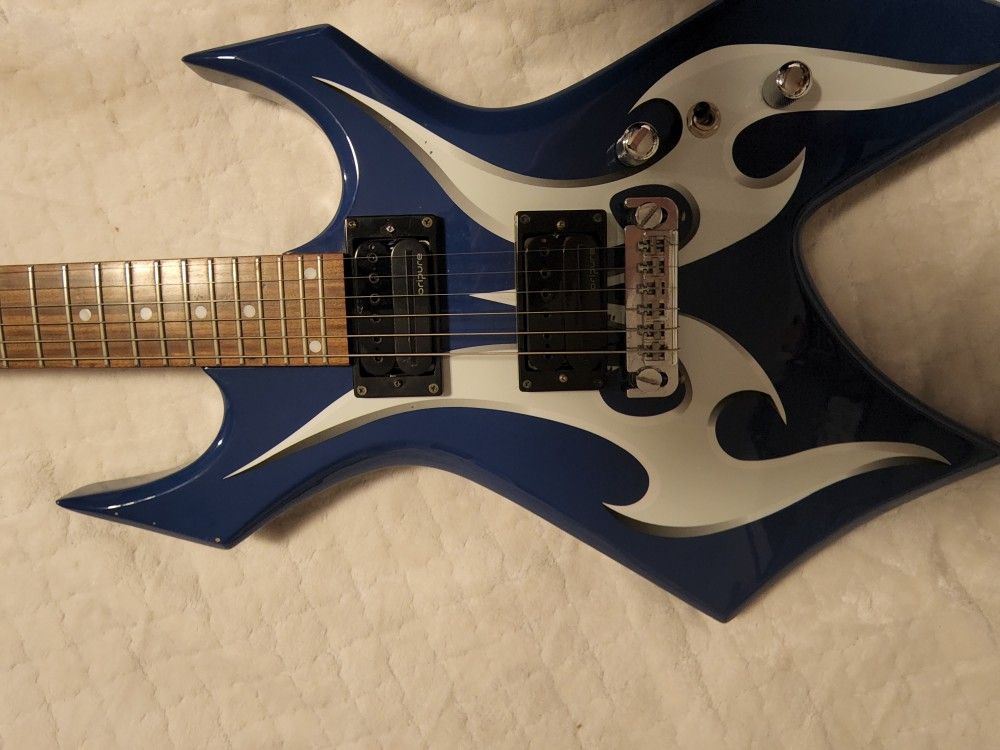 Blue Tribal BC Rich Warlock Guitar