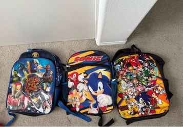 Lot of 3 Kids Character Backpacks