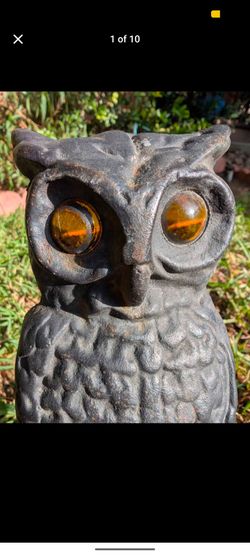 Antique Cast Iron Andiron Owls