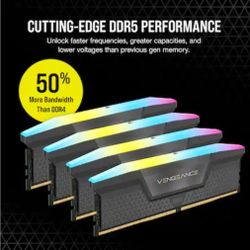 CORSAIR - VENGEANCE RGB 64GB (2x32GB) DDR5 6400MHz C32 UDIMM Desktop Memory - Black