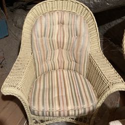 Two Wicker Chairs With Cushion