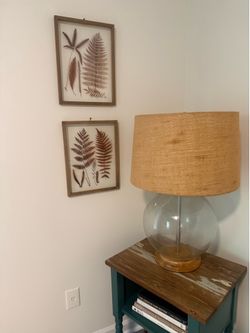 2 fern on glass art