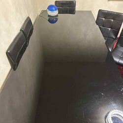 Black Dining Table With 6 Chairs 