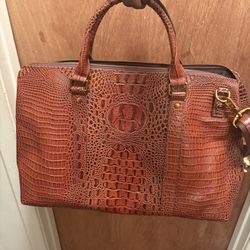 Alligator Pattern Leather Duffle/oversized Purse