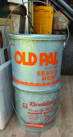 2 vintage minnow buckets