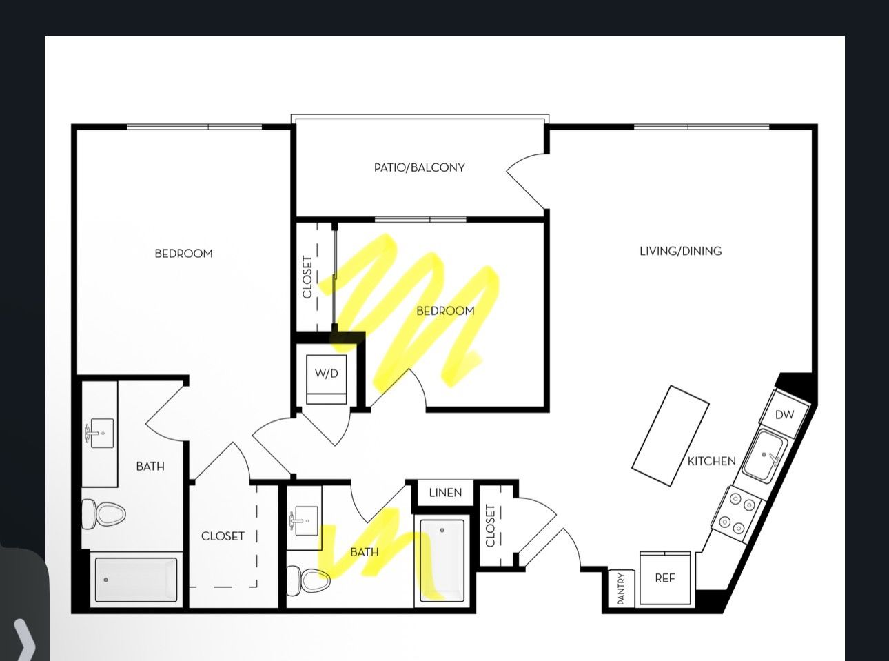 2 BDRM 2 Bath Unit, Renting Out Second BDRM