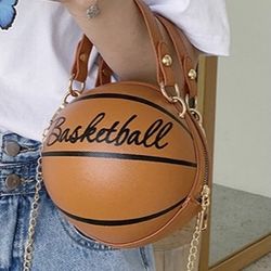 Small Round Womens New Messenger Chain Basketball Bag 