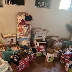 Boxes Of (Girl) Baby Clothes, Shoes and Accessories 