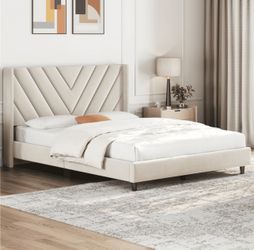 Queen Bed Frame + Mattress – Like New