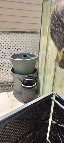 2 very large planter pots plastic