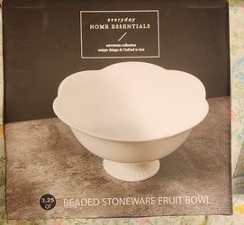 Beaded Stoneware Fruit Bowl