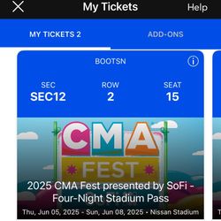 CMA Fest 2025 Great Floor Seats Nissan Stadium - 4 Days 
