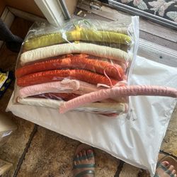 25 Satin Padded hangers for Clothes   See pictures.  Aunt never use 