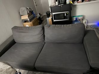 Gray Fabric Two-Seat Sofa