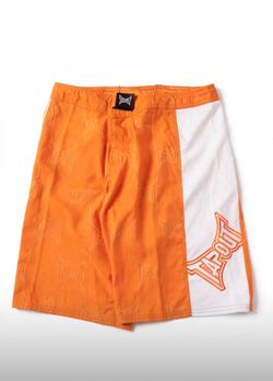 TAPOUT Fight Shorts - Orange/White - Embroidered $30