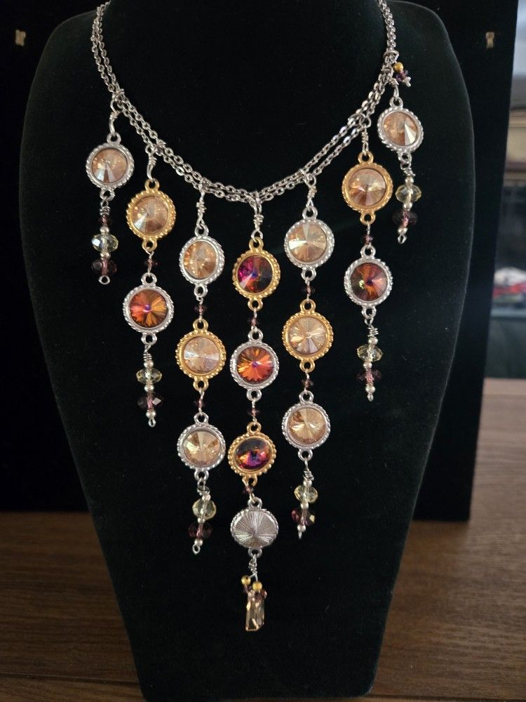 Artisan Crafted Crystal Drop chain, Set Nk.