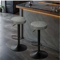 Adjustable Bar Stools Set of 2, 360° Swivel