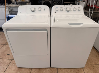 GE Top Load Washer Dryer Set White Large Capacity